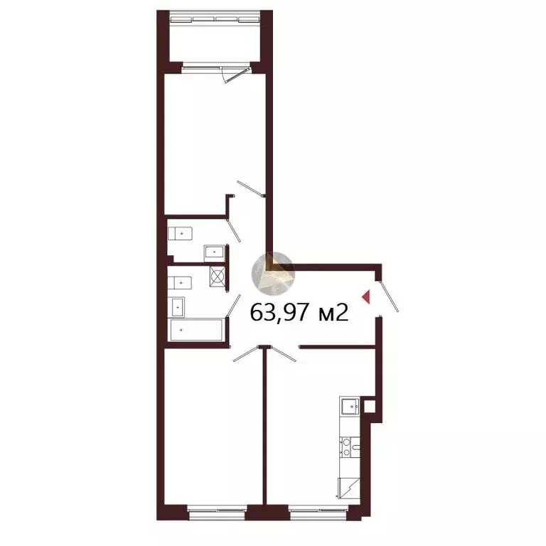 2-комнатная квартира: Сестрорецк, Авиационная улица, 5к1 (63.97 м) - Фото 1