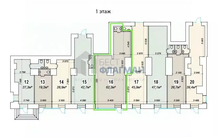 Помещение свободного назначения в Москва Ленинский просп., 70/11 (62 ... - Фото 2