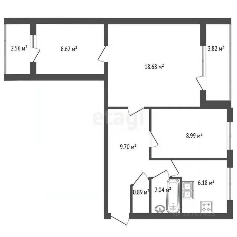 3-к кв. Санкт-Петербург Купчинская ул., 20К4 (57.5 м) - Фото 2