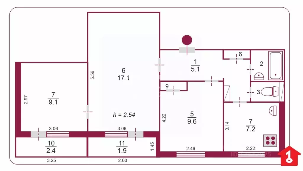 3-к кв. Омская область, Омск Заозерный мкр, ул. Лаптева, 3 (52.7 м) - Фото 1