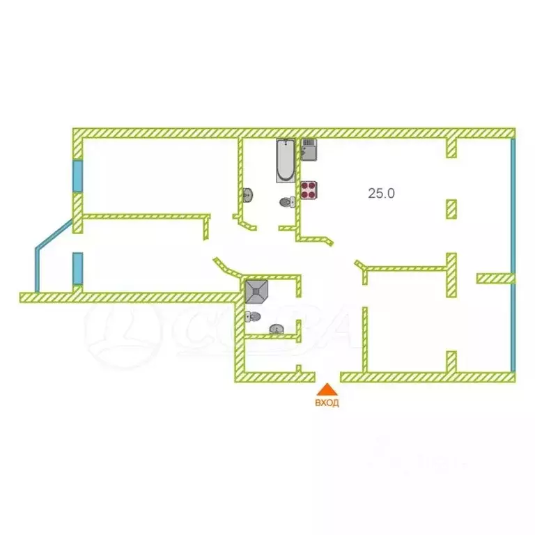 3-к кв. Тюменская область, Тюмень Минская ул., 65к2 (128.0 м) - Фото 2