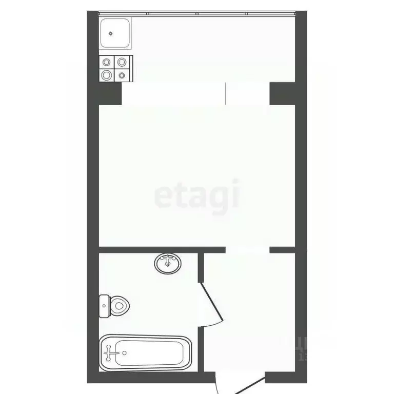 Студия Тюменская область, Тюмень ул. 30 лет Победы, 81 (18.9 м) - Фото 1