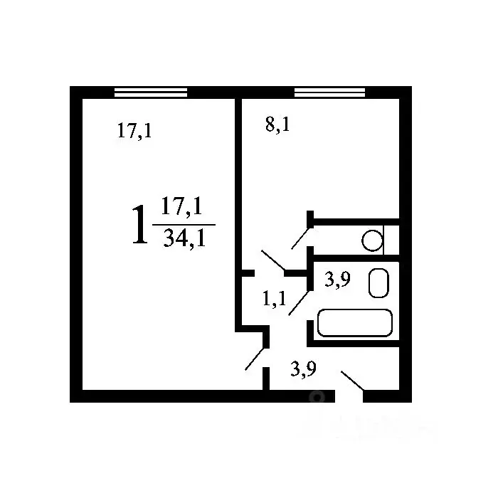 1-к кв. Москва Шенкурский проезд, 8 (35.0 м) - Фото 2