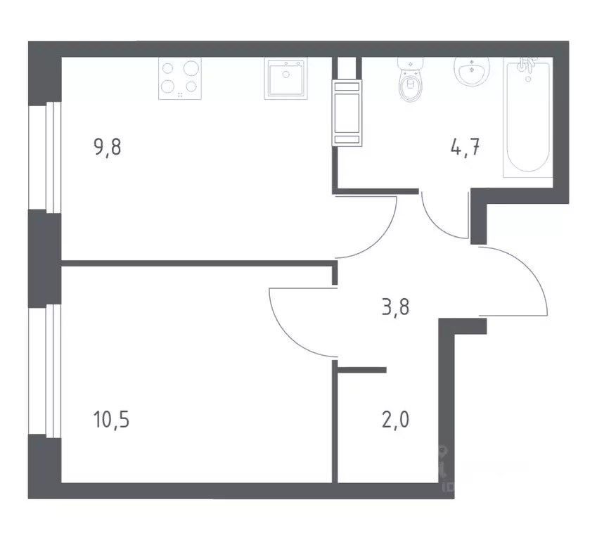 1-к кв. Москва Сосенское поселение, просп. Куприна, 30к9 (30.8 м) - Фото 1