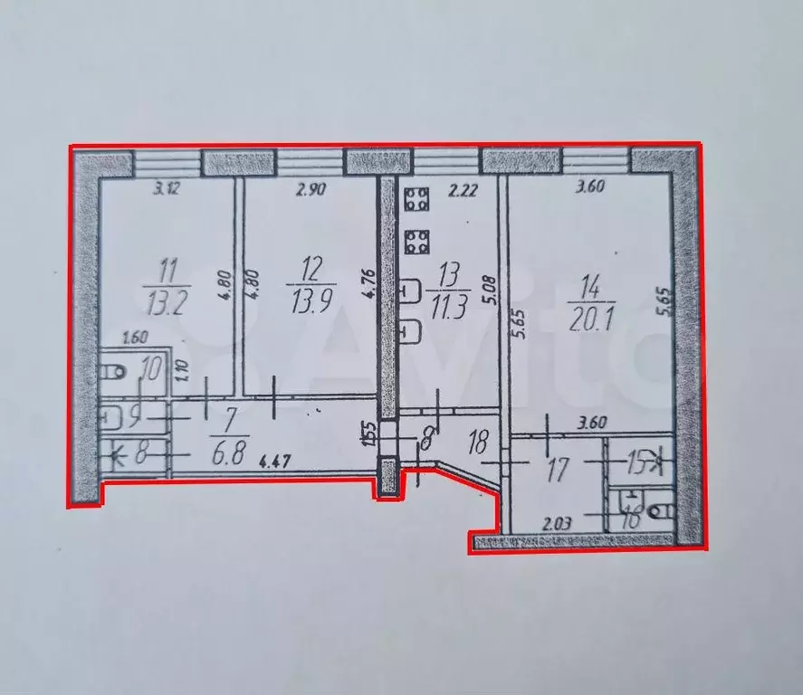 3-к. квартира, 78 м, 3/9 эт. - Фото 0