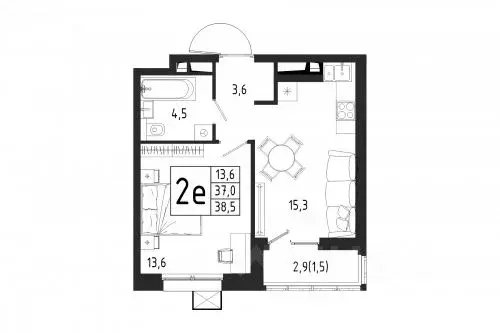 1-к кв. Московская область, Химки Клязьма-Старбеево мкр, Международный ... - Фото 1