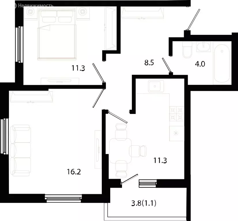 2-комнатная квартира: Краснодар, улица Даниила Смоляна, 71 (52.3 м) - Фото 0