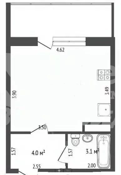 Студия Тюменская область, Тюмень Мелиораторов мкр, ул. Сидора ... - Фото 2