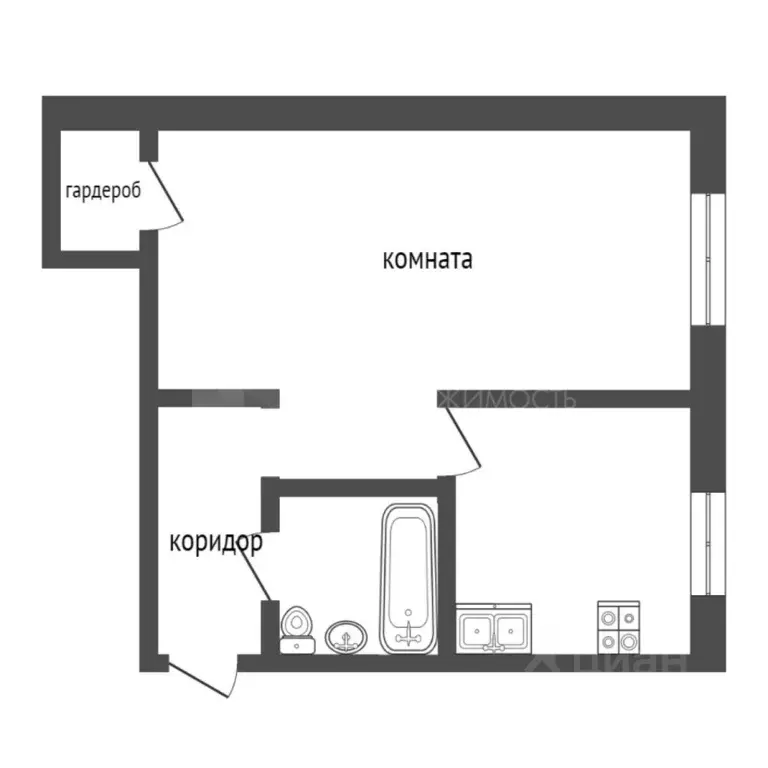 1-к кв. Тюменская область, Тюмень ул. Мира, 33 (29.0 м) - Фото 2