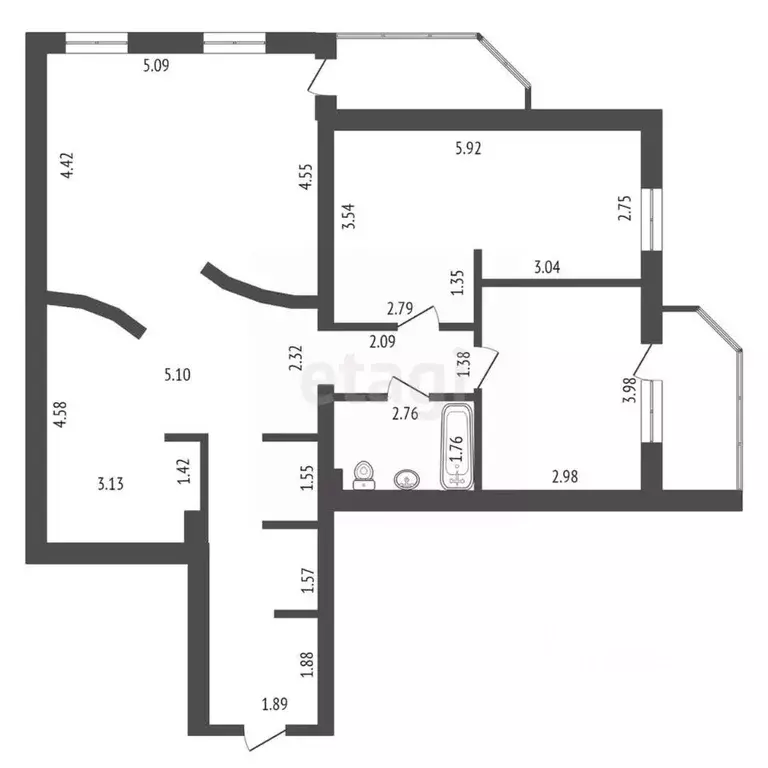 3-к кв. Мордовия, Саранск Волгоградская ул., 114 (92.7 м) - Фото 1