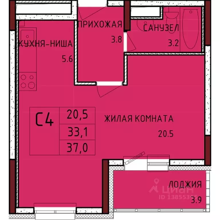 Студия Тульская область, Тула городской округ, с. Осиновая Гора ул. ... - Фото 0