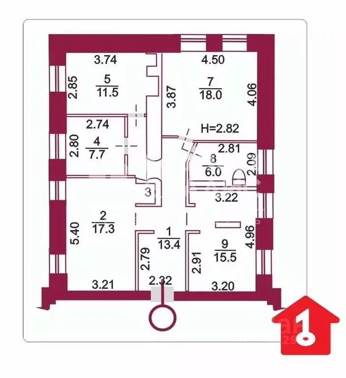 4-к кв. Омская область, Омск ул. Гусарова, 13 (97.6 м) - Фото 1
