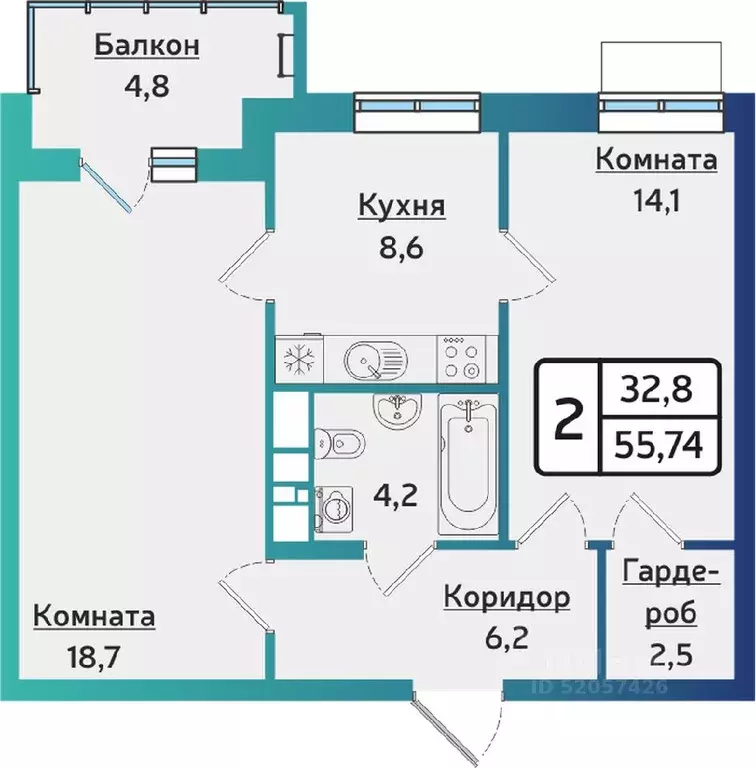 2-к кв. Удмуртия, Ижевск Аэропорт жилрайон, Артнова жилой комплекс ... - Фото 0