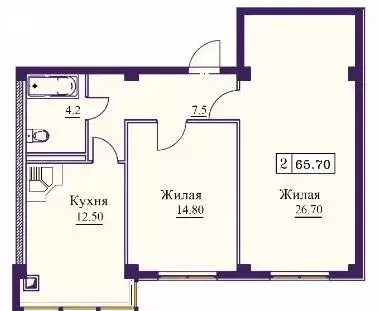 1-комнатная квартира: Ставропольский край, Минеральные Воды (65.7 м) - Фото 1