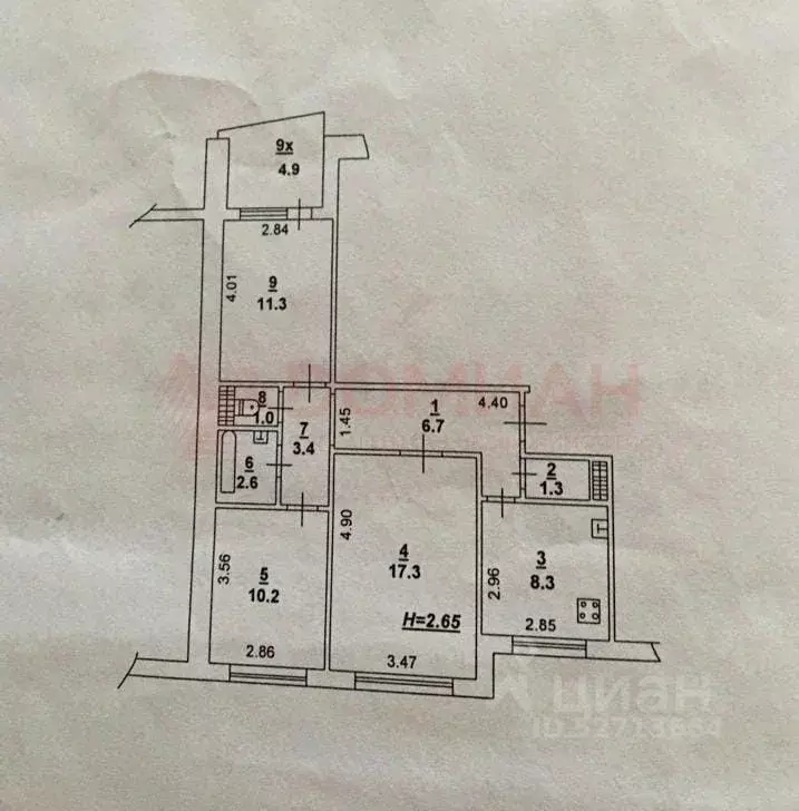 3-к кв. Ростовская область, Ростов-на-Дону Вятская ул., 112/1 (62.1 м) - Фото 1