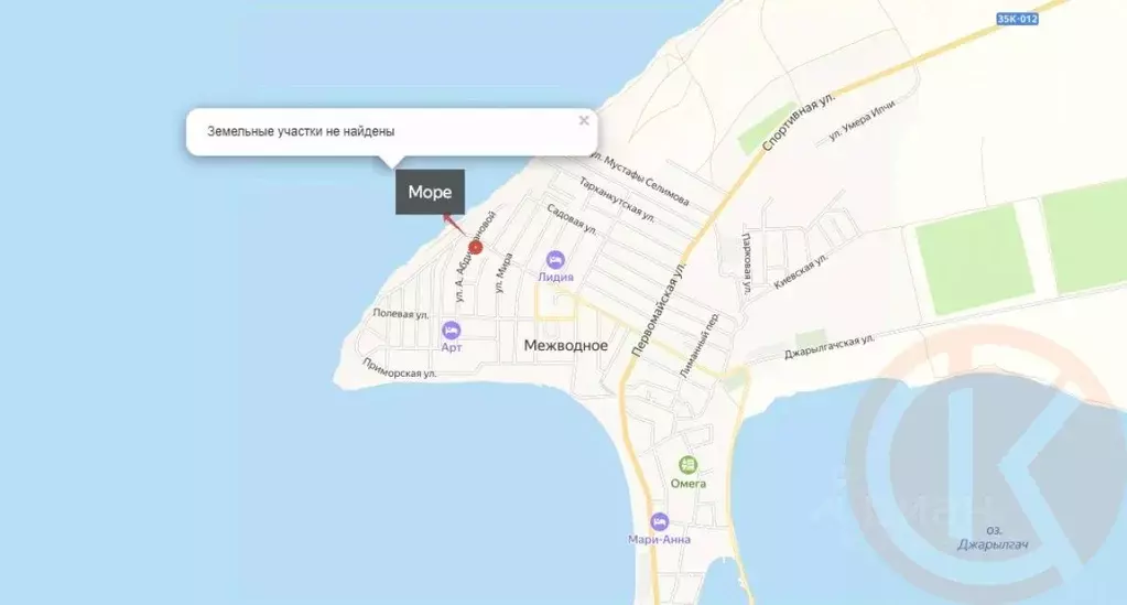 Участок в Крым, Черноморский район, с. Межводное ул. А. Абдиннановой, ... - Фото 1