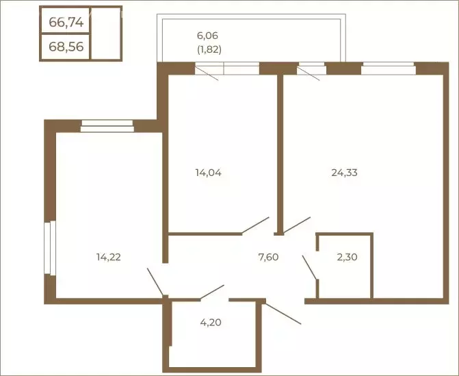 2-комнатная квартира: Сертолово, ЖК Новая История (68.56 м) - Фото 2