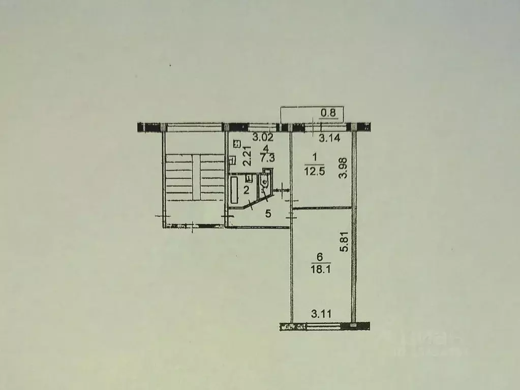 2-к кв. Псковская область, Псков Рижский просп., 35 (45.2 м) - Фото 2
