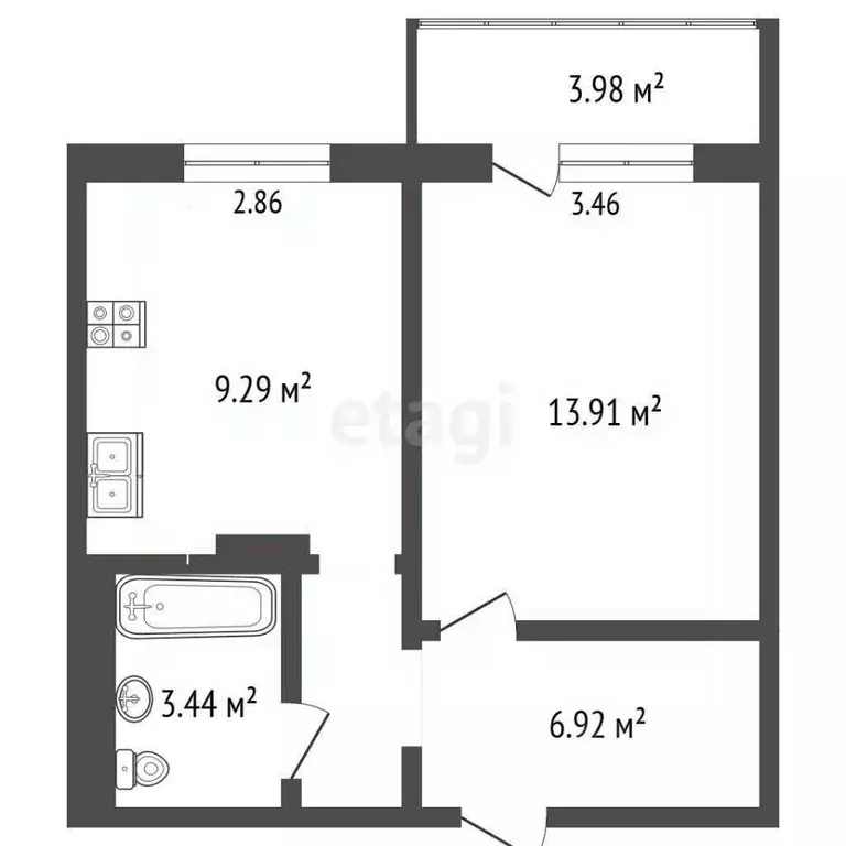 1-к кв. Мордовия, Саранск Лямбирское ш., 7А (35.55 м) - Фото 2