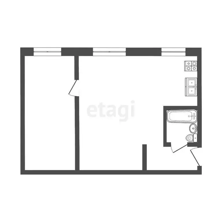 2-комнатная квартира: Петропавловск-Камчатский, улица Труда, 27 (43.2 ... - Фото 0