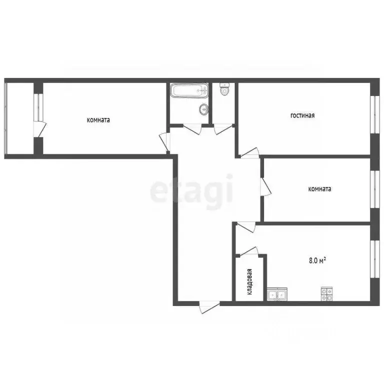 3-к кв. Московская область, Серпухов ул. Пушкина, 46 (62.8 м) - Фото 2