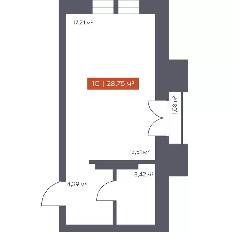 Квартира-студия: Томск, Красноармейская улица, 144 (28.75 м) - Фото 0