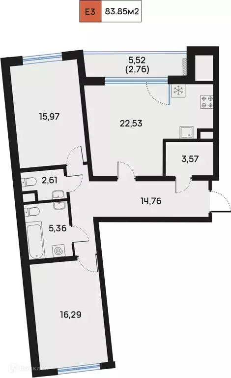 Продаётся 2-к квартира, 84 м - Фото 0