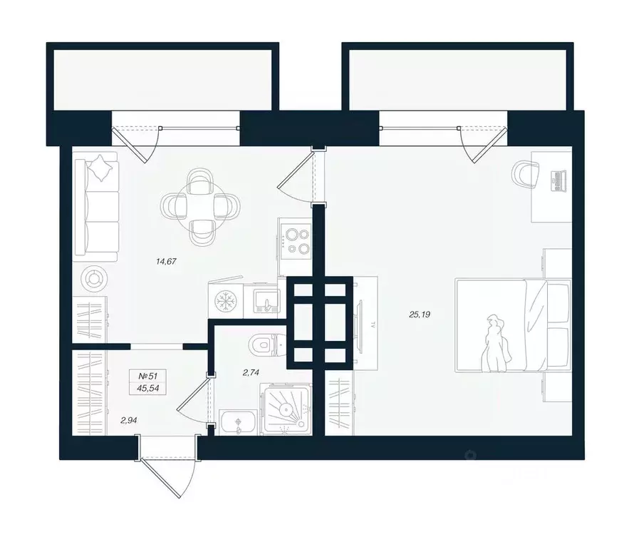 1-к кв. Ленинградская область, Выборгский район, Рощино пгт ул. ... - Фото 1