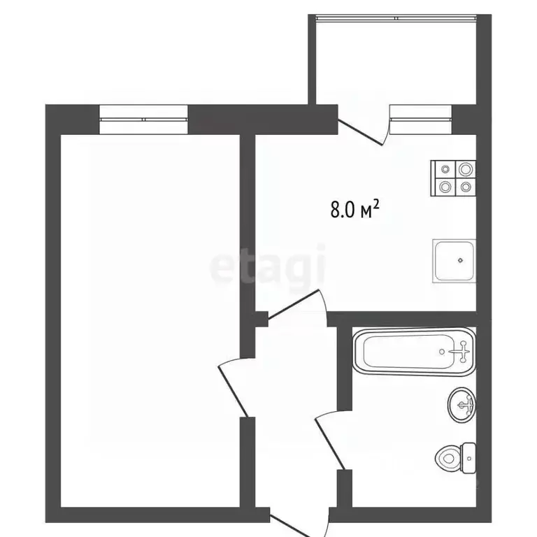 1-к кв. Вологодская область, Вологда Воркутинская ул., 1 (36.3 м) - Фото 1