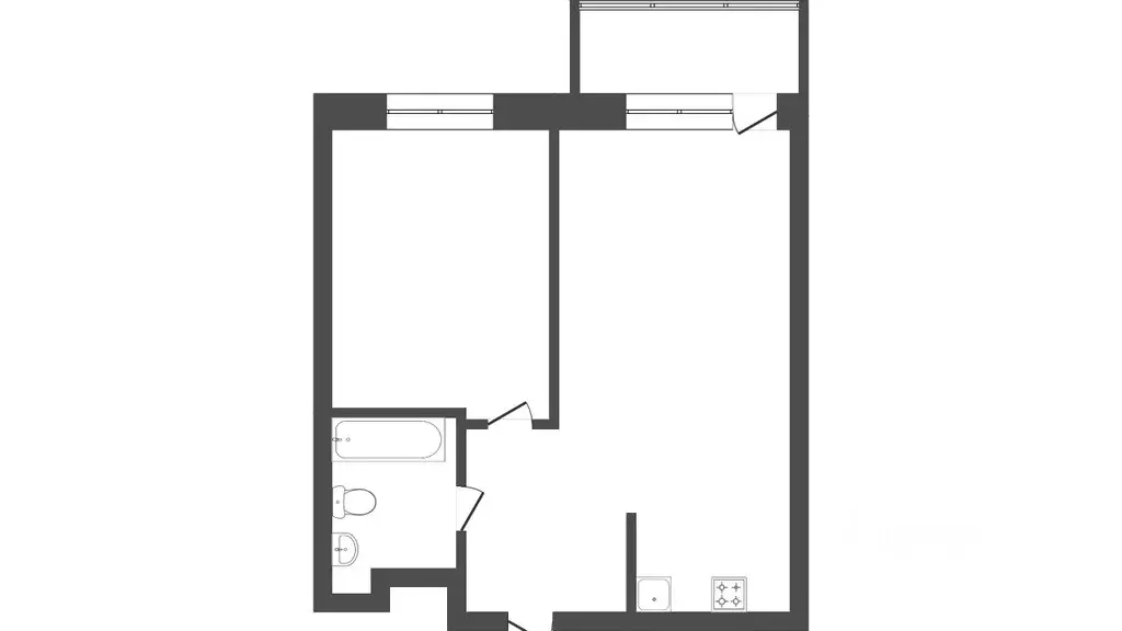 1-к кв. Тюменская область, Тюмень ул. Монтажников, 57 (44.5 м) - Фото 1