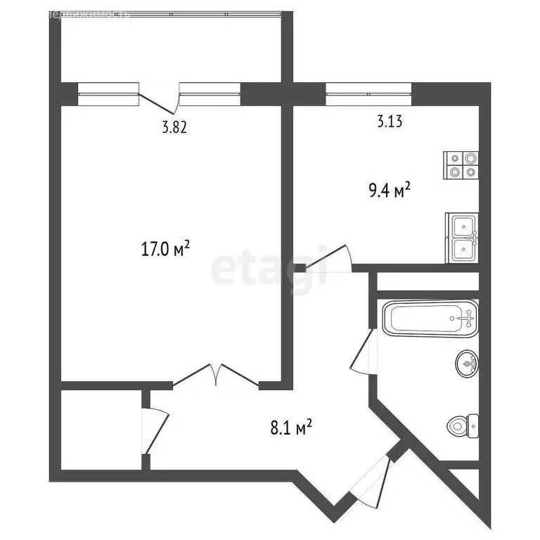 1-комнатная квартира: Красково, улица Лорха, 13 (46 м) - Фото 0