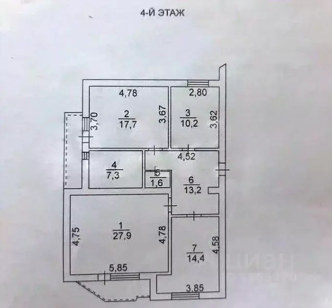 3-к кв. Ростовская область, Батайск ул. Максима Горького, 9/176 (93.0 ... - Фото 2