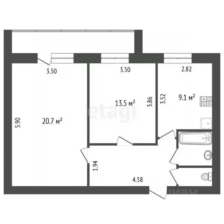 2-к кв. Белгородская область, Белгородский район, Разумное рп ул. 78-й ... - Фото 2