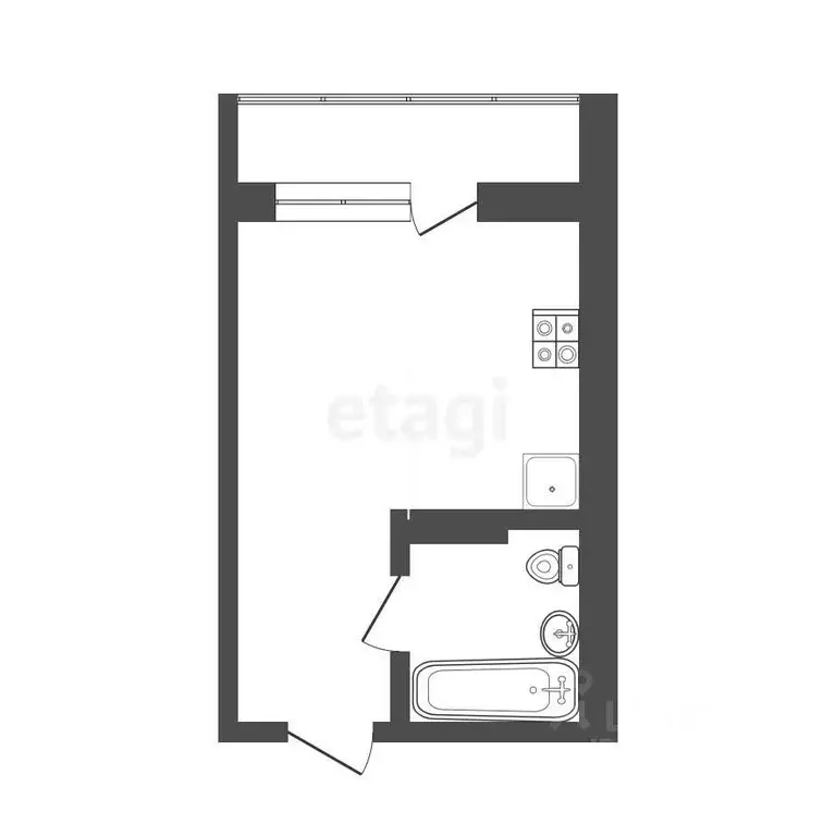 Студия Тюменская область, Тюмень ул. Новоселов, 113 (17.7 м) - Фото 1