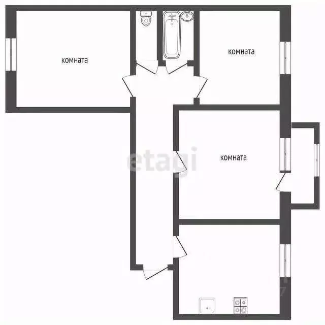 3-к кв. Смоленская область, Смоленск ул. Гарабурды, 25 (63.1 м) - Фото 1