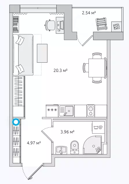 Продаётся квартира-студия, 28.8 м - Фото 0