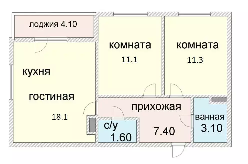 2-комнатная квартира: Краснодар, улица имени Героя Ростовского, 8к4 ... - Фото 0