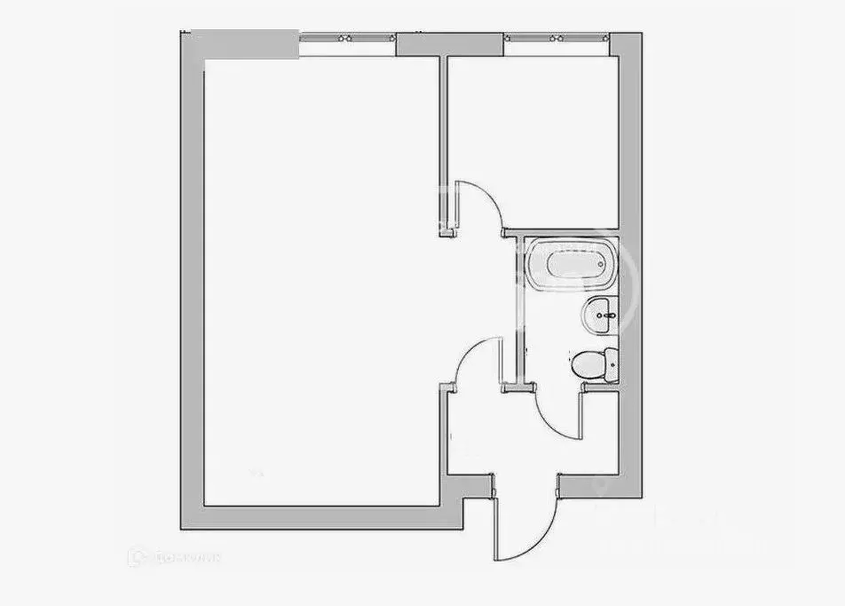 1-к кв. Кемеровская область, Новокузнецк ул. 40 лет ВЛКСМ, 48 (30.1 м) - Фото 2