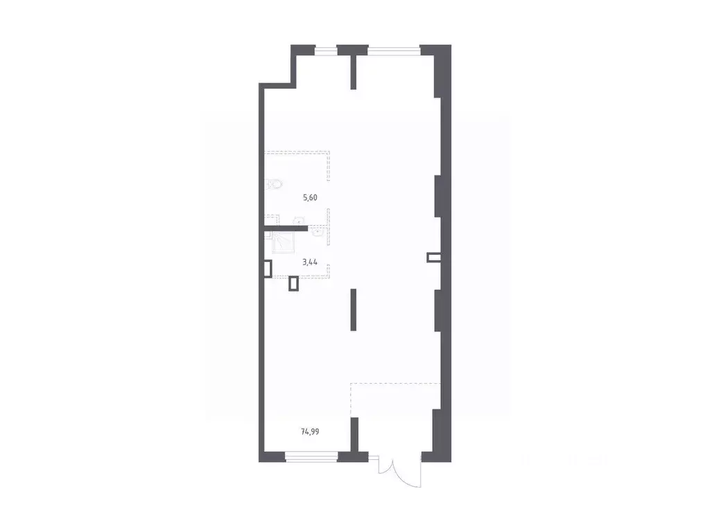 Помещение свободного назначения в Москва № 35 кв-л,  (84 м) - Фото 1