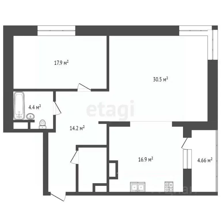 2-к кв. Тюменская область, Тюмень ул. 50 лет Октября, 4 (96.2 м) - Фото 2