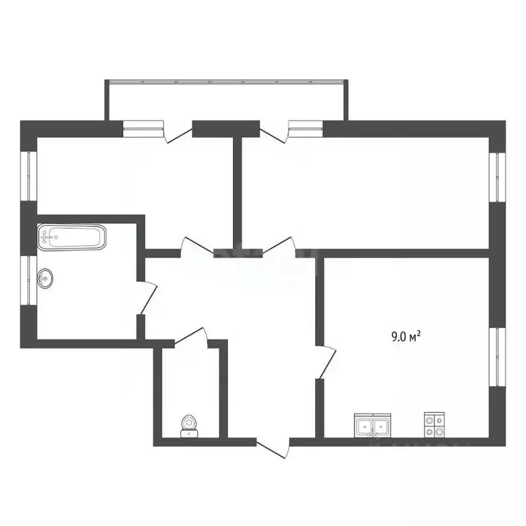 2-к кв. Смоленская область, Смоленск ул. Бакунина, 5 (48.9 м) - Фото 2