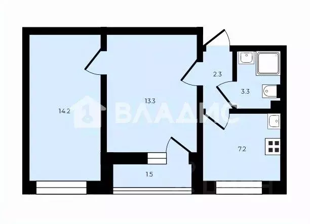 2-к кв. Санкт-Петербург дор. Муринская, 10к1 (42.0 м) - Фото 2