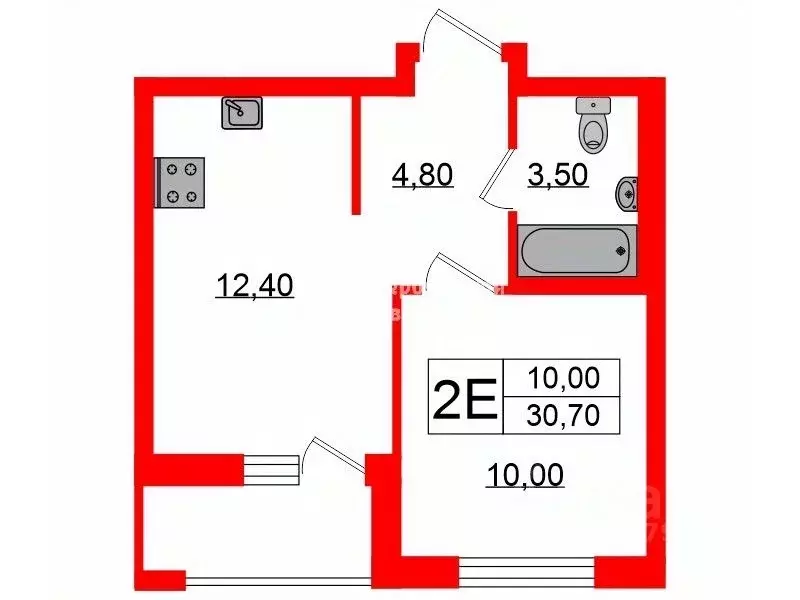 1-к кв. Ленинградская область, Всеволожский район, Свердловское ... - Фото 2