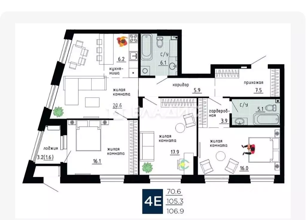 4-к кв. Пермский край, Пермь ул. Газеты Звезда, 5 (104.0 м) - Фото 2