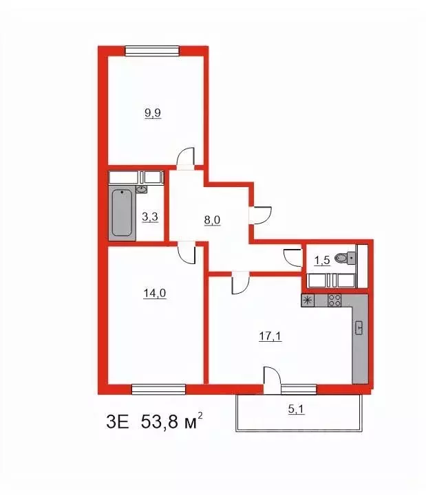 2-к кв. Ленинградская область, Мурино Всеволожский район, ул. ... - Фото 2