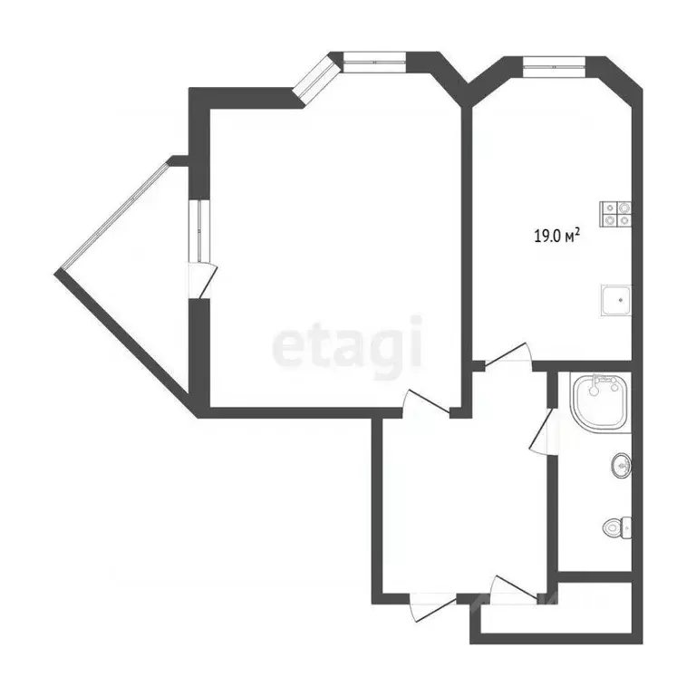 1-к кв. Тюменская область, Тюмень ул. Самарцева, 8 (50.6 м) - Фото 2