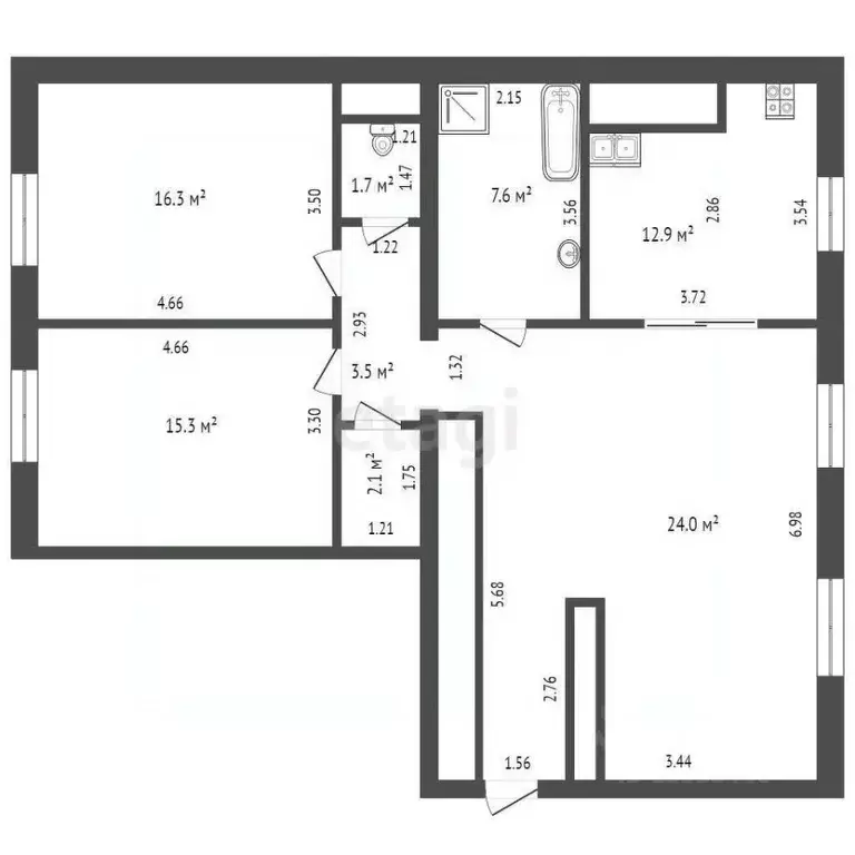 4-к кв. Тюменская область, Тюмень ул. Раушана Абдуллина, 3 (102.5 м) - Фото 2