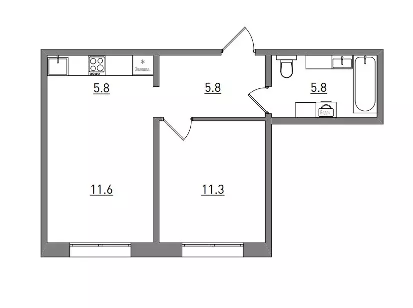 2-комнатная квартира: Киров, Прибрежный бульвар, 6 (40.3 м) - Фото 1
