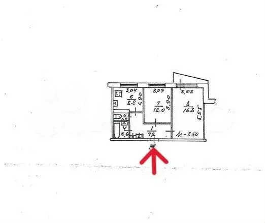 2-к. квартира, 49,6 м, 4/9 эт. - Фото 0