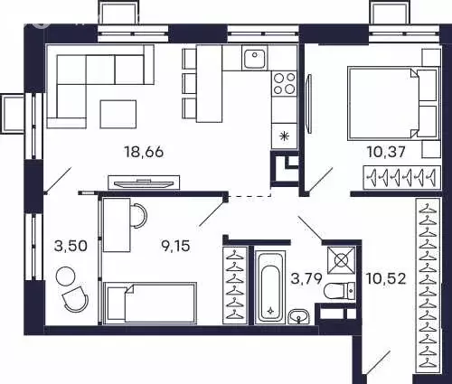 2-комнатная квартира: Красногорск, микрорайон Павшино, жилой комплекс ... - Фото 1